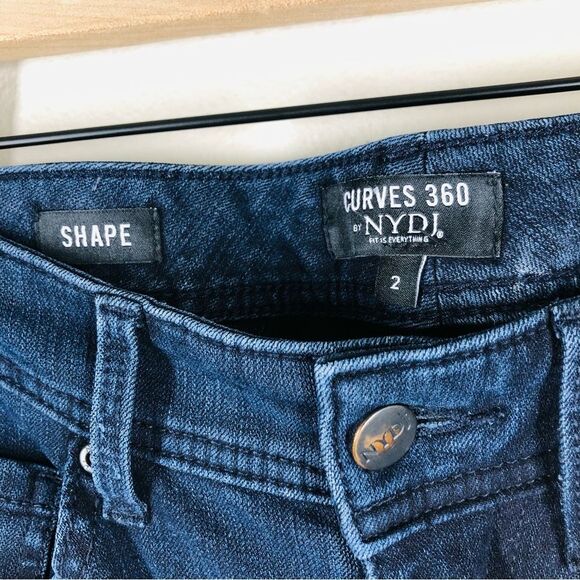 NYDJ Curves 360 Marilyn Straight Leg Jeans Shaping High Rise Dark Wash Size 2 - Picture 3 of 7